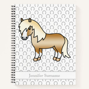 Palomino Shetland pony cartoonpony & aangepaste te Notitieboek