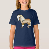 Palomino Shetland Pony Cute Cartoon Illustratie T-shirt (Voorkant)