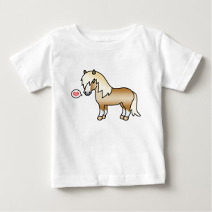 Palomino Shetland Pony Illustratie & Een Roze Hart