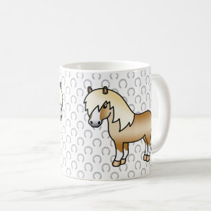 Palomino Shetlandpony Cute Cartoon Illustratie Koffiemok