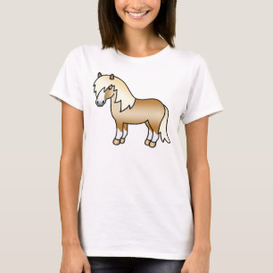 Palomino Shetlandpony Cute Cartoon Illustratie T-shirt