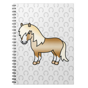 Palomino Shetlandpony Mooie Cartoon Illustratie Notitieboek