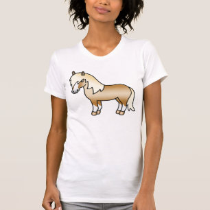 Palomino Shetlandpony Mooie Cartoon Illustratie T-shirt