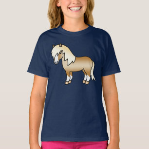 Palomino Shetlandpony Mooie Cartoon Illustratie T-shirt