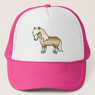 Palomino Shetlandpony Mooie Cartoon Illustratie Trucker Pet