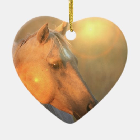 Palomino Sunset Horse Ornament (Voorkant)