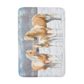 Palomino verf kwartpaarden bij sneeuw badmat (Voorkant Verticaal)