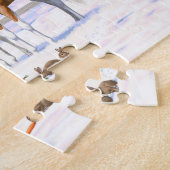 Palomino verf kwartpaarden bij sneeuw legpuzzel (Zijkant)