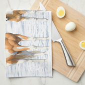 Palomino verf kwartpaarden bij sneeuw theedoek (Quarter Fold)