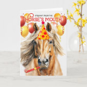 Palomino verf paard Grappige verjaardag Kaart (Gele Bloem)