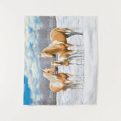 Palomino verfpaarden bij sneeuw wandkleed (Voorkant)