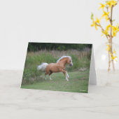 Palomino Welsh Pony Stallion Running Kaart (Gele Bloem)