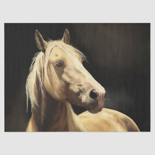 Palomino Wild Horse Painting Tissuepapier (Voorkant)