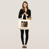 Palominopaard in Bridle Grote Tote Bag (Voorkant (model))