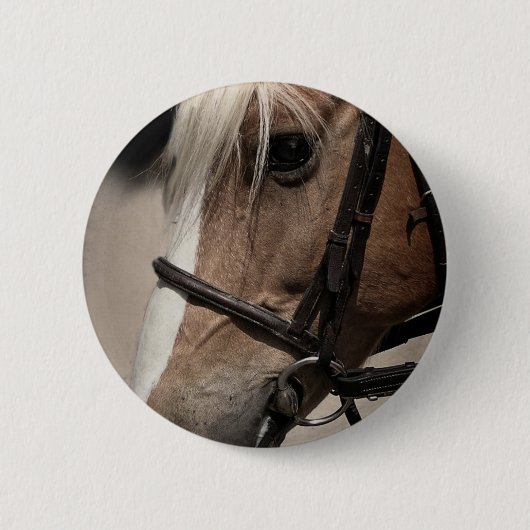 Palominopaard in Bridle Ronde Button 5,7 Cm (Voorkant)