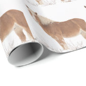 Palominopaard in de sneeuw cadeaupapier (Rol Hoek)