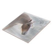 Palominopaard in de sneeuwvakantieTegel Tegeltje (Zijkant)