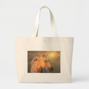 Palominopaard in Light Canvas Bag Grote Tote Bag