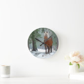 Palominopaard in sneeuwwandklok ronde klok (Huis)