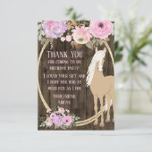  Palominopaarden en -bloemen op Barnwood Bedankkaart (Staand voorkant)