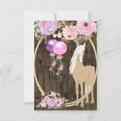  Palominopaarden en -bloemen op Barnwood Bedankkaart (Achterkant)