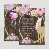  Palominopaarden en -bloemen op Barnwood Bedankkaart (Voorkant / Achterkant)