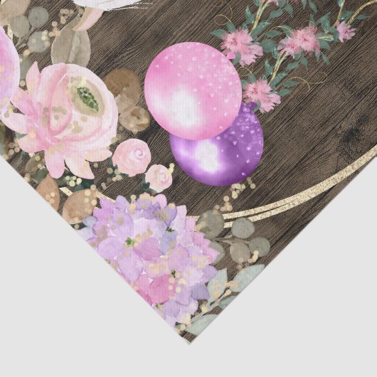  Palominopaarden en -bloemen op Barnwood Tissuepapier (Detail)