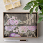 Palominopaarden en -bloemen op Barnwood Tissuepapier (Geschenk)