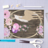 Palominopaarden en -bloemen op Barnwood Tissuepapier (Craft)