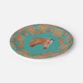 Palominopaarden met Westerne lederafdruk Papieren Bordje (Gekanteld)