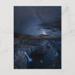 Palouse Falls Park & Melkweg   Staat Washington Briefkaart
