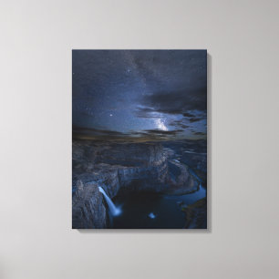 Palouse Falls Park & Melkweg Staat Washington Canvas Afdruk