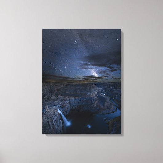 Palouse Falls Park & Melkweg | Staat Washington Canvas Afdruk (Voorkant)