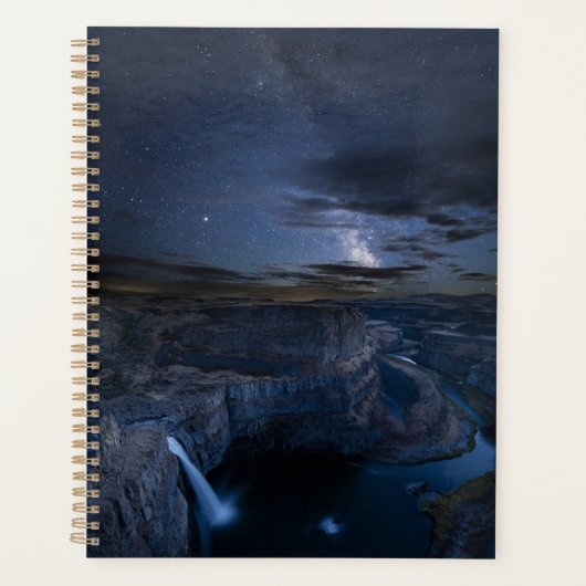 Palouse Falls Park & Melkweg | Staat Washington Planner (Voorkant)