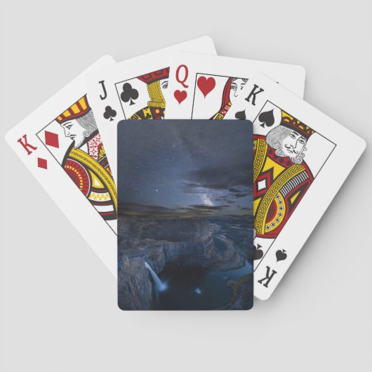 Palouse Falls Park & Melkweg | Staat Washington Pokerkaarten (Achterkant)