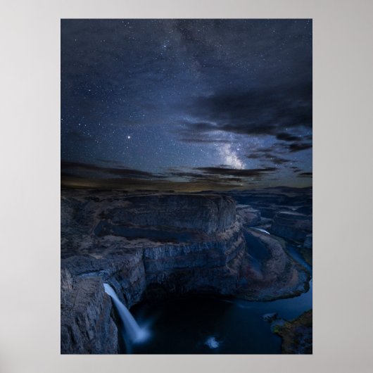 Palouse Falls Park & Melkweg | Staat Washington Poster (Voorkant)