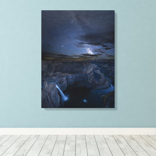 Palouse Herfsten Park & Milky Way | Staat Washingt Canvas Afdruk (Insitu (Houten vloer))