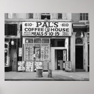 Pal's Coffee House, 1939. Oude foto Poster