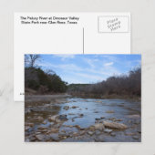 Paluxy River op het briefkaart van Dinosaur Valley (Voorkant / Achterkant)