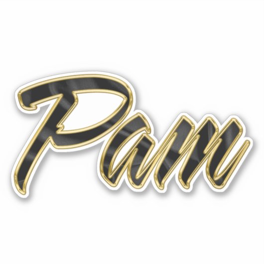 Pam black gold Lettering Aufkleber Sticker (Voorkant)