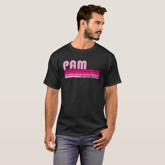 PAM-naam Aangepaste Retro  80S 90S geboortedatum T-shirt (Voorkant volledig)