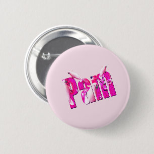 "Pam" naam gemaakt met Australische kaketoes, Ronde Button 5,7 Cm