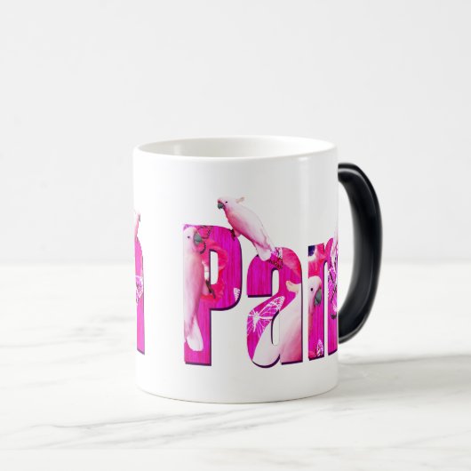 Pam, noem Logo met witte wortelen, Magische Mok (Voorkant rechts)