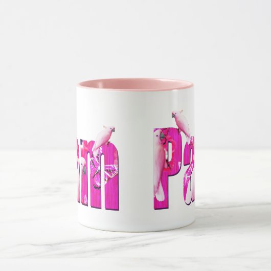 Pam, noem Logo met witte wortelen, Mok (Midden)