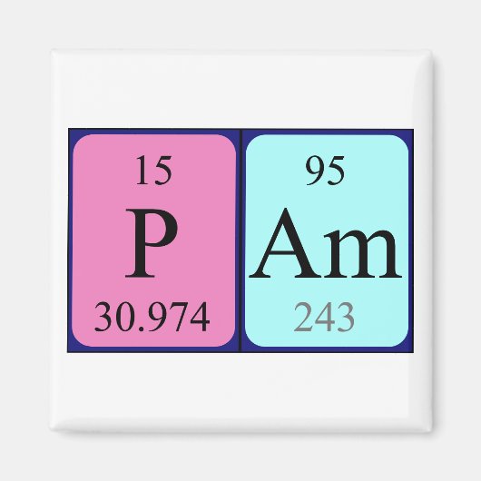 Pam periodiek table name magnet (Voorkant)