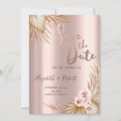 Pamapas Gras Luxe Roze Goud Save The Date (Voorkant)
