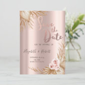 Pamapas Gras Luxe Roze Goud Save The Date (Staand voorkant)