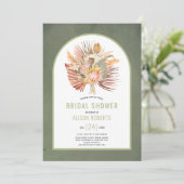 Pamapegras en palmgroen vrijgezellenfeest kaart (Staand voorkant)