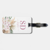 Pamapgras, orchidee, tropische bladbladtekst bagagelabel (Achterkant horizontaal)