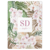 Pamapgras, orchidee, tropische bladbladtekst klembord (Achterkant)